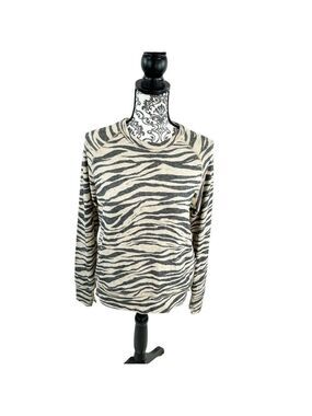 LNA Revolve Jillyan Zebra Print Raglan Sweatshirt Top